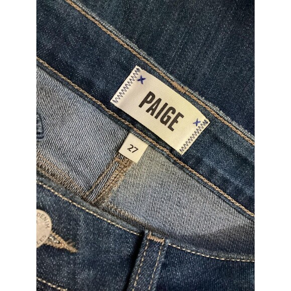 Paige Jeans Womens 27 Blue Hoxton Crop Skinny Stretch Denim High Rise Pants - Picture 9 of 10